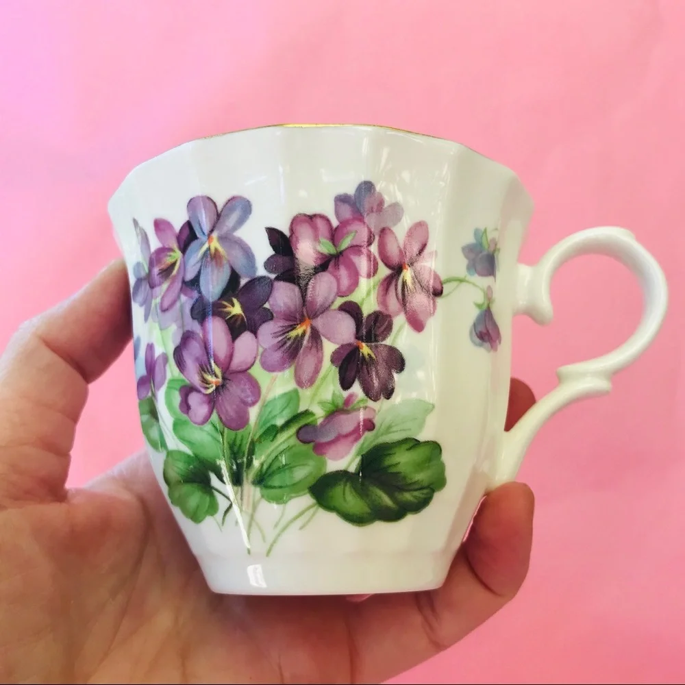Antique bone china tea cup with saucer